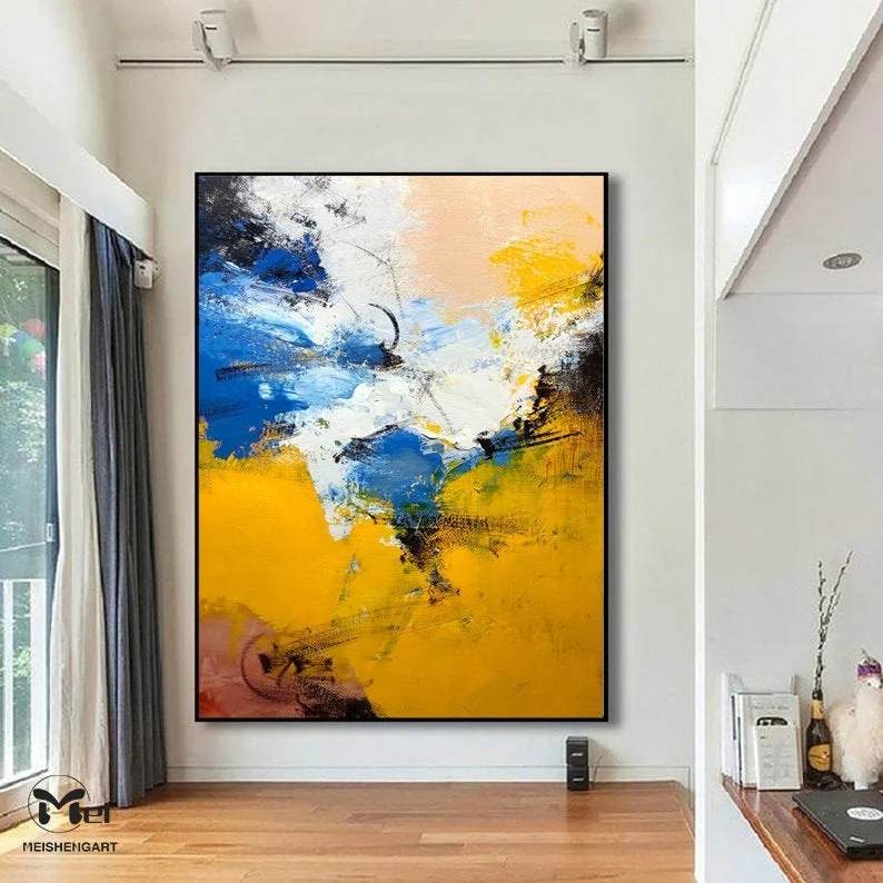 Entryway Room Texture White Abstract Canvas Wall Art KGKK9 wall art